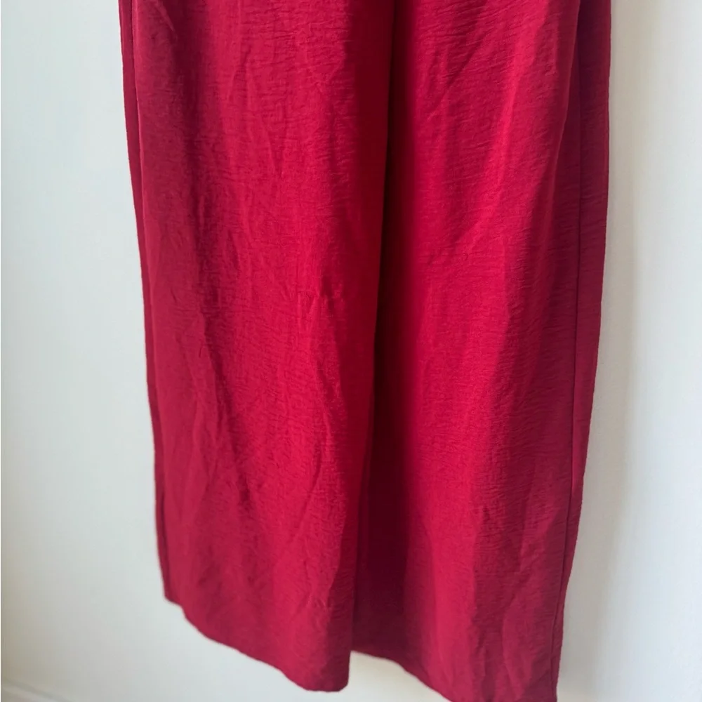 Mango Size 6 Elegant Figure Flattering Midi Burgundy Wine Maroon Tank Dress
